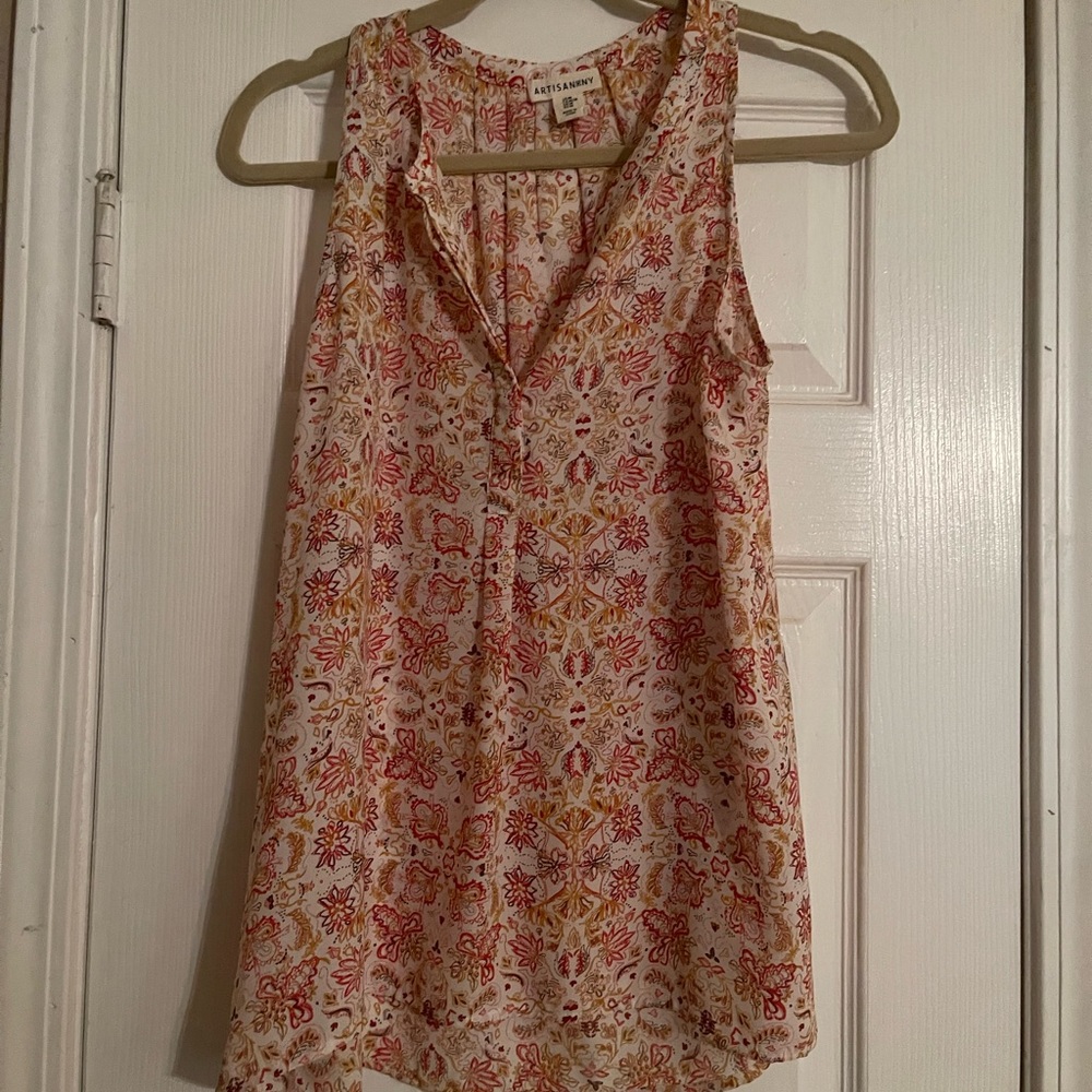 Artisan NY sleeveless floral top - Medium